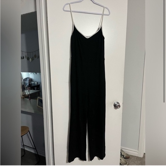 Reformation Aldari Ribbed Tencel jumpsuit romper w/ contrast piping detail XL - Picture 4 of 7